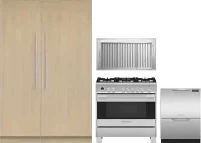 5 Piece Package Includes Refrigerator, Freezer, Range, Hood And Dishwasher